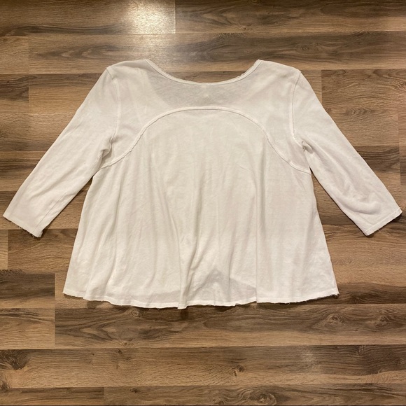 Free People White Cropped Sleeve Top - Picture 2 of 4